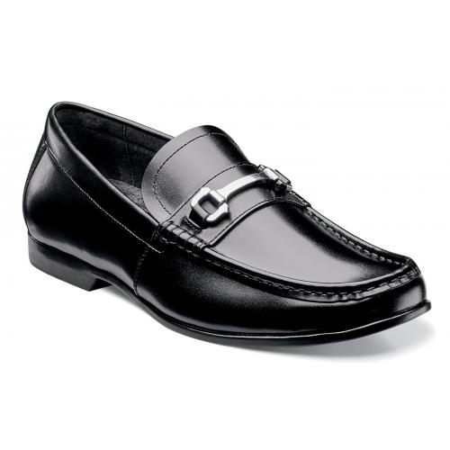Stacy Adams "Ellory" Black Genuine Leather Moc Toe Loafer Shoes 24950